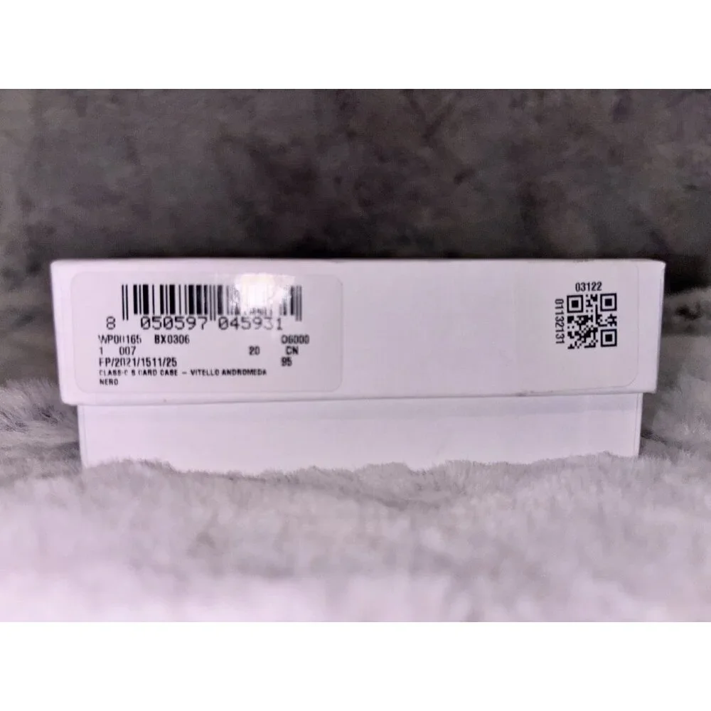 Furla Classic Credit Card Case Leather Wallet Black NWT - Picture 5 of 6